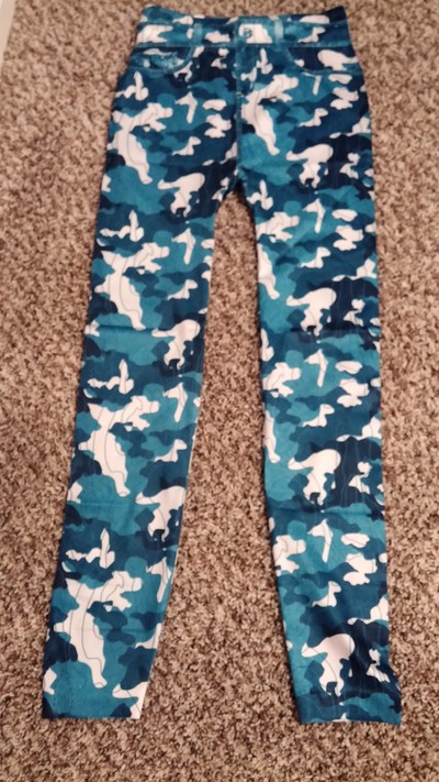 Blue camo jeans tights