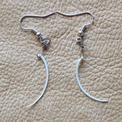 Real snake rib bone earrings