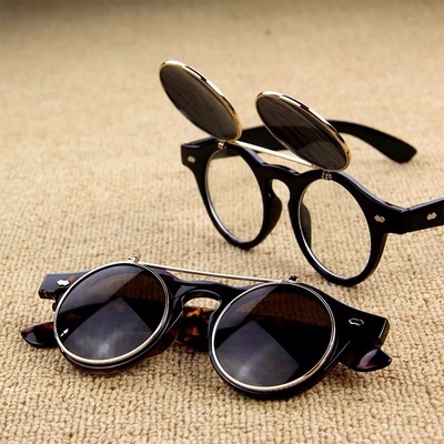 Free shipping-vintage flip up sunglasses