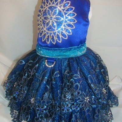 Star sapphire, ocean of dreams couture dog dress