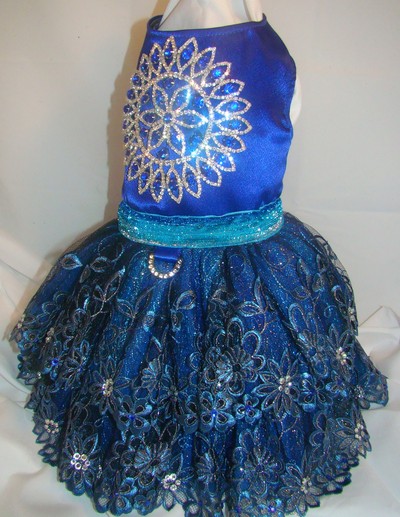 Star sapphire, ocean of dreams couture dog dress