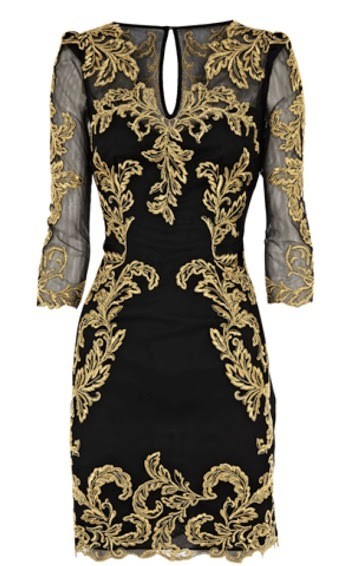 Black bright gold embroidery customs v-neck