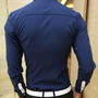 New Fashion Slim Long Sleeves Causal Shirts 907ASJ-CS28-43-Navy Blue-2