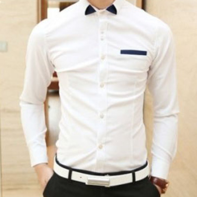 New fashion slim long sleeves causal shirts 907asj-cs28-43-white