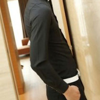 New Fashion Slim Long Sleeves Causal Shirts 907ASJ-CS28-43-Black - Thumbnail 1