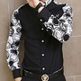 New Fashion Slim Long Sleeves Causal Shirts 907ASJ-CS30-58-Black-1