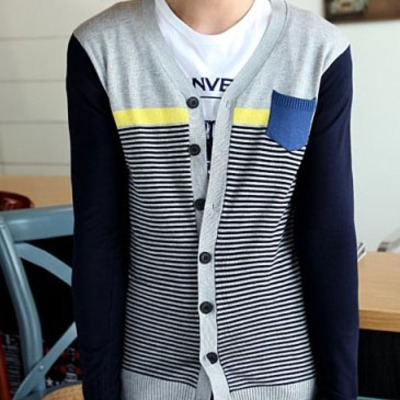 New fashion korean style round neck men sweater 907asj-ks05-48-yellow