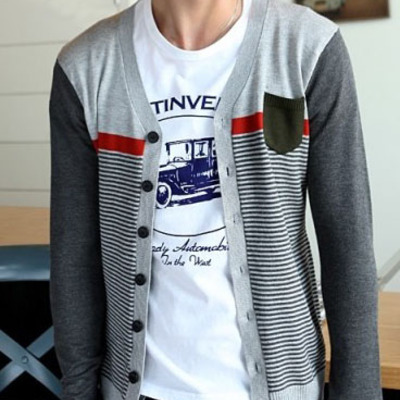 New fashion korean style round neck men sweater 907asj-ks05-48-red