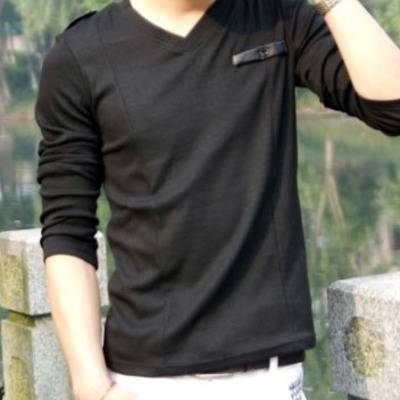 New fashion slim long sleeves causal shirts 907asj-t01-33-black