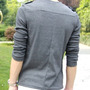 New Fashion Slim Long Sleeves Causal Shirts 907ASJ-T01-33-Dark Gray-2