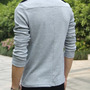 New Fashion Slim Long Sleeves Causal Shirts 907ASJ-T01-33-Light Gray-2