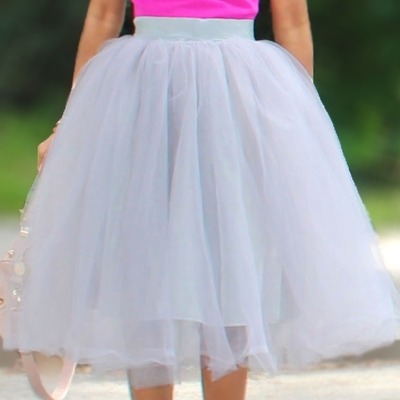 Grey on tulle skirt