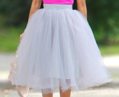 Grey On Tulle Skirt