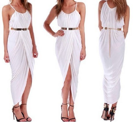 Sleeveless beach dress cross With metal belt Beige