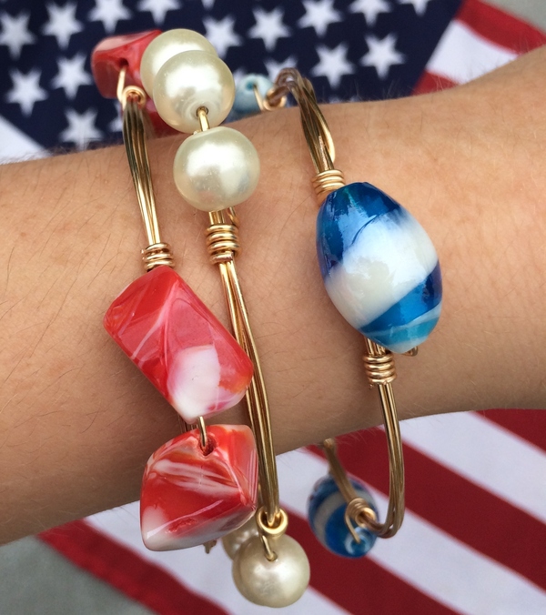 Patriotic Swirl Bangle Trio