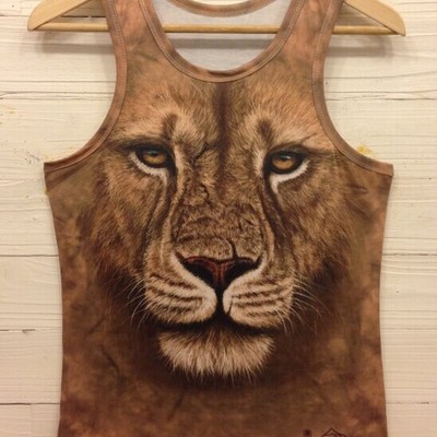 Vintage 3d serious lion pattern print men's fashion sleeveless vest unisex summer fashion tank tops 4 sizes