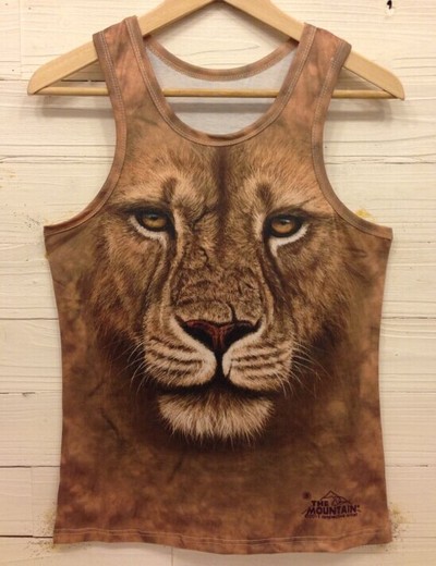 Vintage 3D Serious Lion Pattern Print Men's Fashion Sleeveless Vest Unisex Summer Fashion Tank Tops 4 Sizes