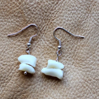 Real alaskan wolf foot bone earrings