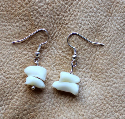 Real Alaskan wolf foot bone earrings