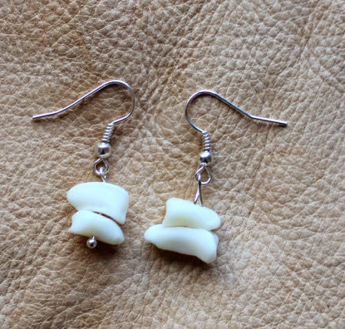 Real Alaskan wolf foot bone earrings