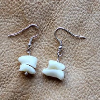 Real Alaskan wolf foot bone earrings