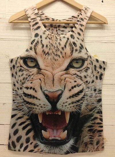 Men's New Fashion 3D Animal Print Happy Tiger Sleeveless Vest Unisex Vintage Summer Fashion Tank Tops 4 Sizes