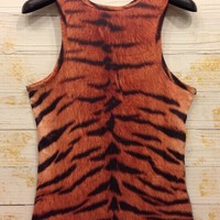Men's New Fashion Happy Laughing Tiger 3D Animal Print Sleeveless Vest Unisex Vintage Summer Fashion Tank Tops 4 Sizes - Thumbnail 1