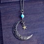 Mystical Moon Necklace, Crescent Moon and Star Necklace-1