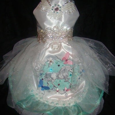 Whimsical dream unicorn princess portrait dress