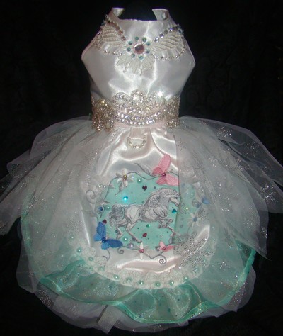 Whimsical dream unicorn princess portrait dress