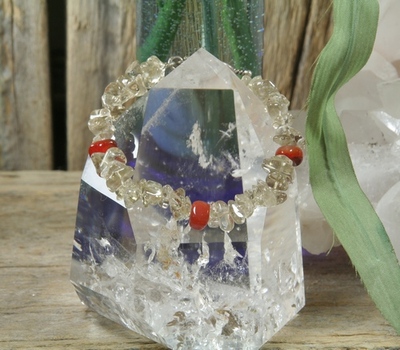 Smokey Quartz and Carnelian Bracelet