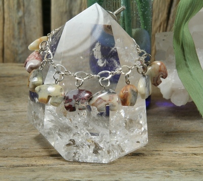Crazy Lace Agate Spirit Bears Bracelet