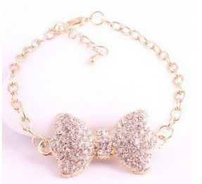 Gold Bling Bow Bracelet