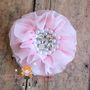 Assorted Hair Flowers/Pink/Yellow/Black/White/Yellow/Red Pearl Rhinestone Centers/Perfect Photo Prop/Newborns/Kids-4