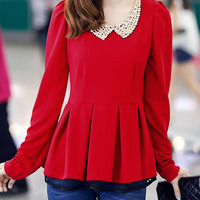 Fashion Round Neck Full Sleeves Shirt FLA1095-6001-32-Black - Thumbnail 3