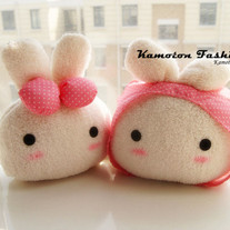 2pcs x Cute Lovely Plush Couple Rabbit Car Auto Headrest Pillow Seat Neck