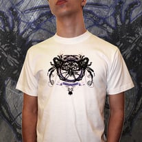 Gothic Spider-Skull design t-shirt men white S, XL