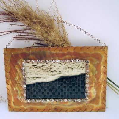 Woven waves photo in copper frame - foam edge waves