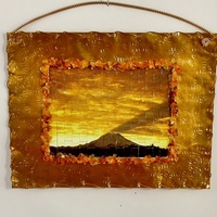 Woven Photo in Copper Frame - Mt. Rainier Shadow w/Carnelian - Thumbnail 2