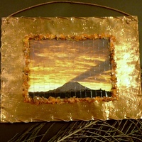 Woven Photo in Copper Frame - Mt. Rainier Shadow w/Carnelian - Thumbnail 3