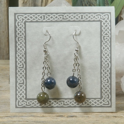 Blue kyanite and labradorite earrings - Thumbnail 5