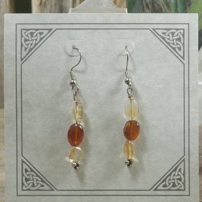 Citrine and hessonite garnet earrings - Thumbnail 5