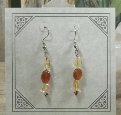 Citrine and Hessonite Garnet Earrings