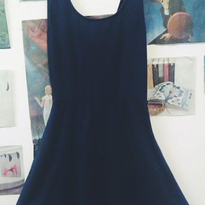 Navy blue skater dress