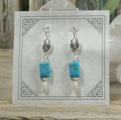 Turquoise and Opal Earrings