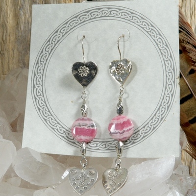 Rhodochrosite earrings - Thumbnail 3