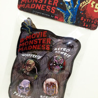 B-movie Monster Madness 4 Button set - Thumbnail 2