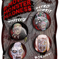B-movie Monster Madness 4 Button set - Thumbnail 4