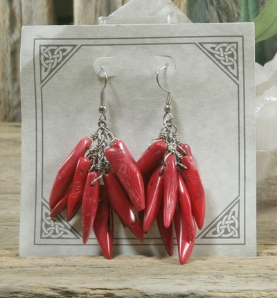 Red Coral Earrings