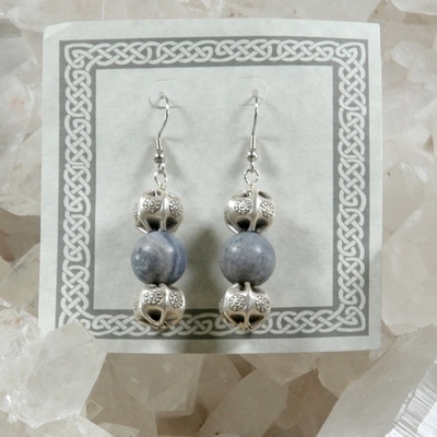 Blue dyed sponge coral earrings - Thumbnail 5